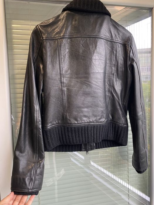 Дамско яке естествена кожа и естествен пух с качулка