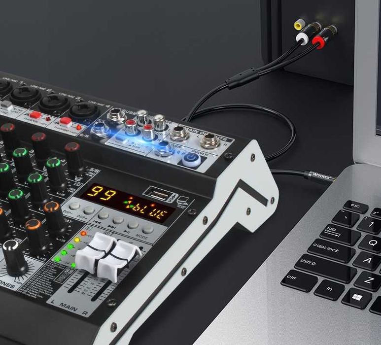 Pasiv mixer audio 6 canale KT6M Stereo canal USB Bluetooth 99 digital DSP efecte LED ecran