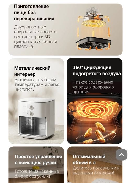 Аэрогриль, Xiaomi Air Fryer Essential 6L  New Super Skidka+Garantiya