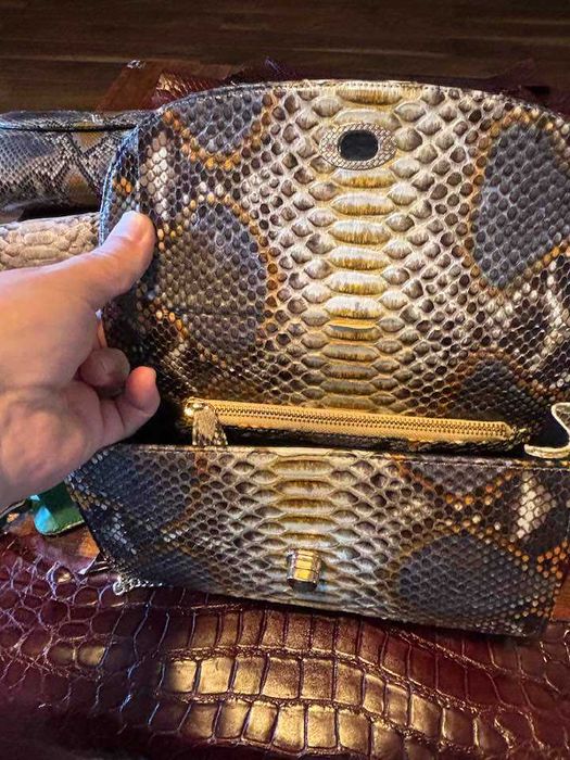 Posete dama  din piele exotica de piton
