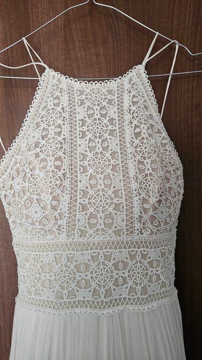 Rochie de mireasă Sophie - Divine Atelier, stil boho, mărimea S, mătase și dantelă