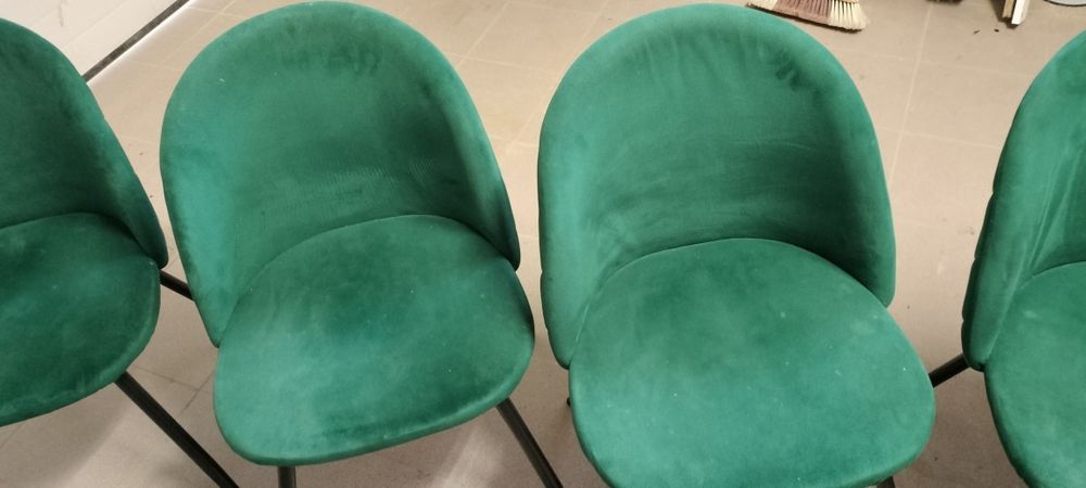 Scaune bucătărie catifea - 5 buc