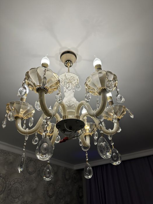 Люстра керамика+хрусталь