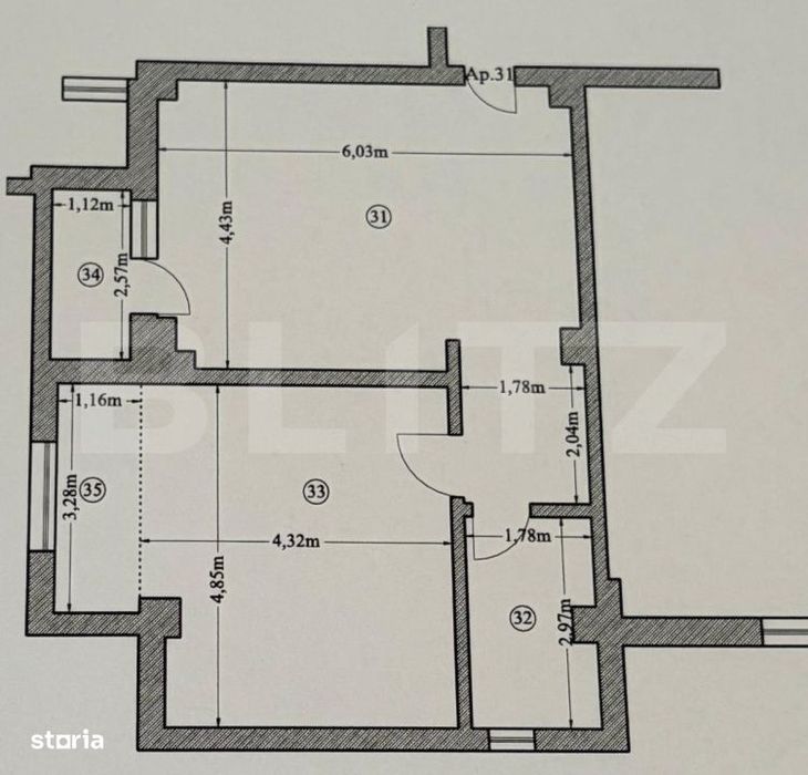 Apartament 2 camere, 61.40 mp, zona Damila