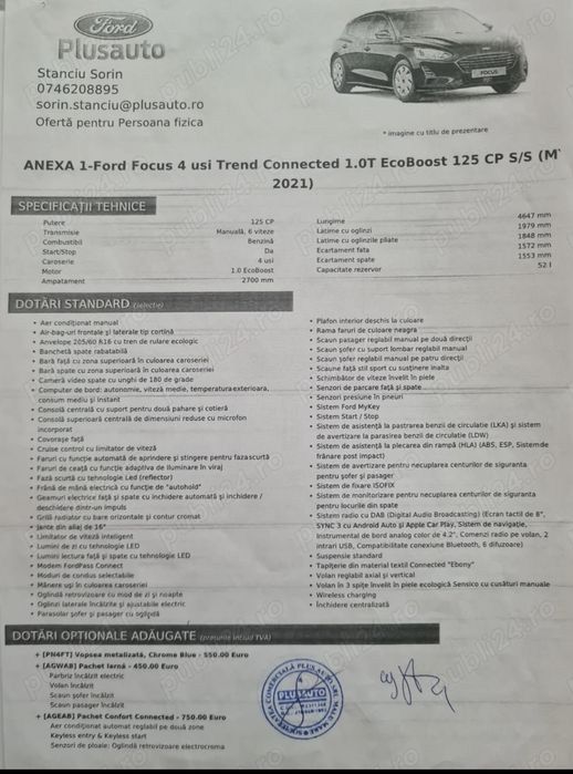 Ford Focus, 1.0 benzină, 125 cp