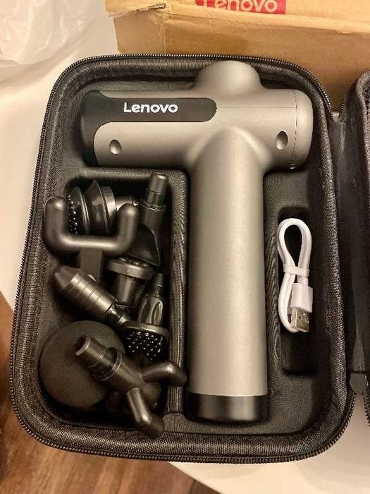 Масажен пистолет Lenovo масажор - 10 приставки, безшумен, USB зареждане