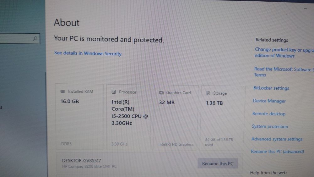 Sistem desktop HP Compaq 8200 Elite