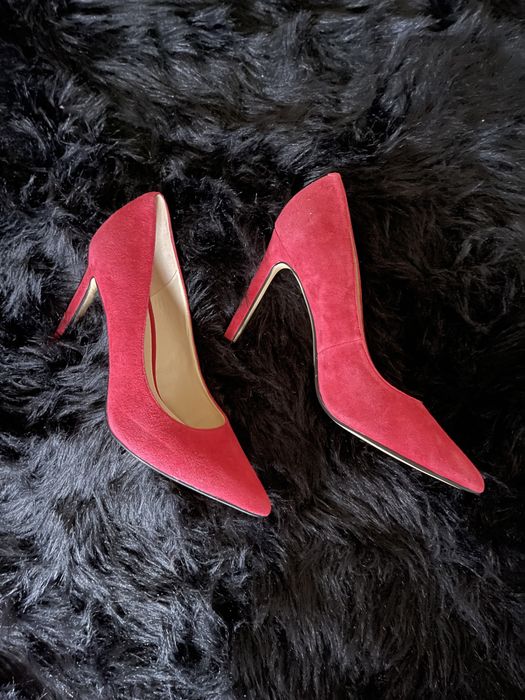 Pantofi Rosii Piele Intoarsa