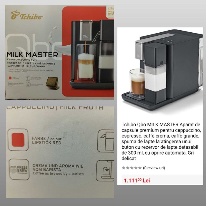 Cafea expressor Tchibo Qbo capsule cappuccino spuma