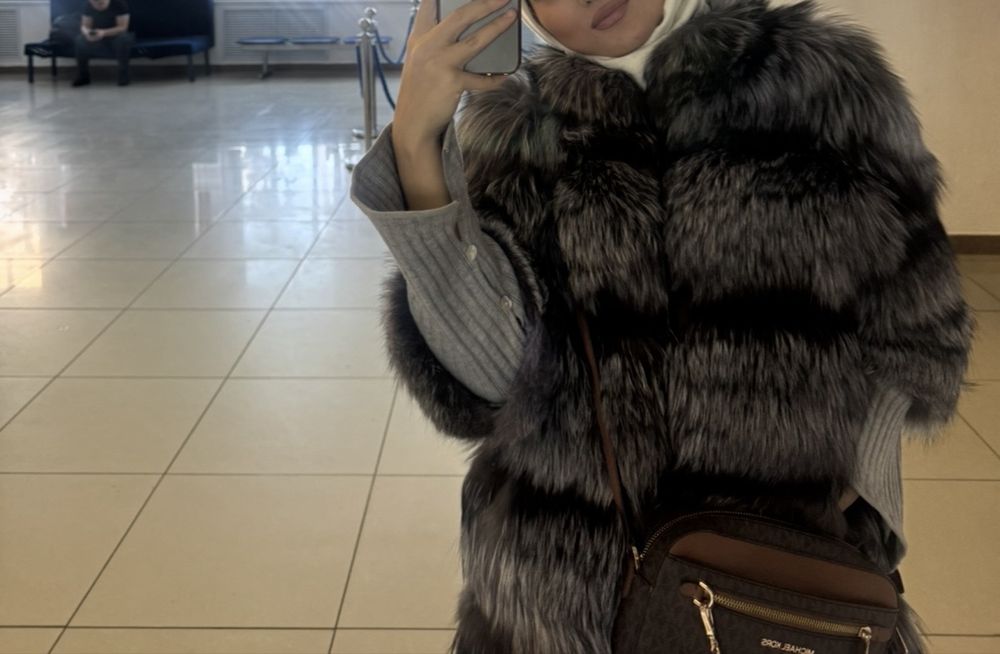 Шуба чернобурка