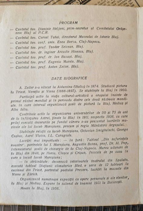 Anton Zeiler (1874 - 1956), Blaj, tablou