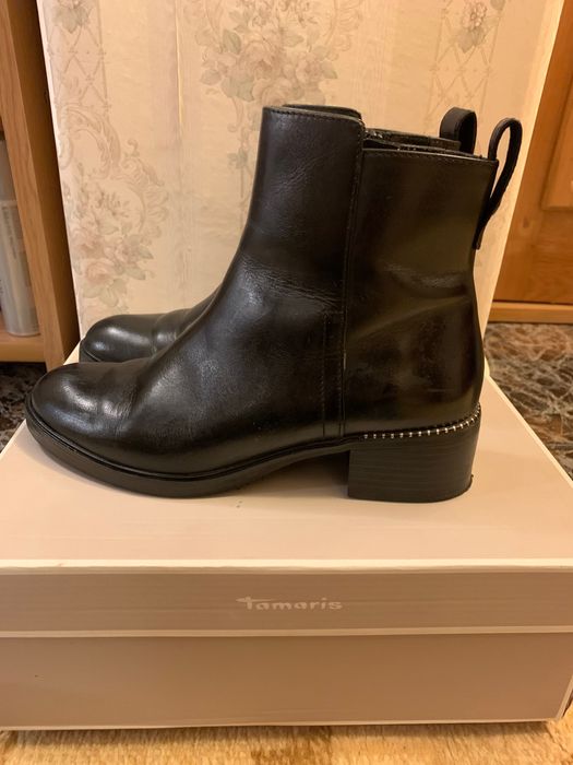 Ghete Tamaris Negre din piele naturală mărimea 37