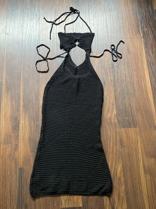 Черна плетена лятна рокля