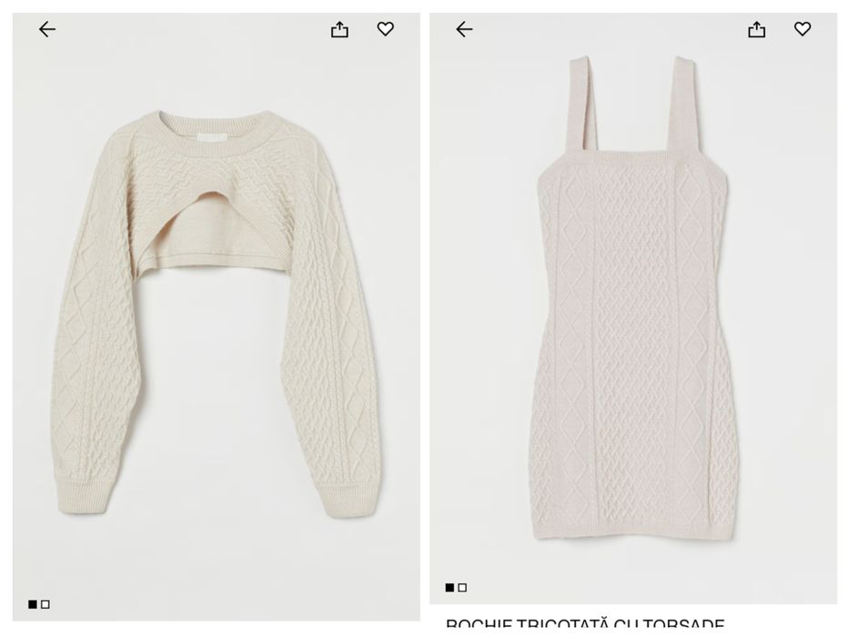 Set rochie -pulover tricotat H&M
