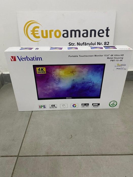 Monitor Tactil Verbatim PMT-15-4K 4K Ultra HD Sigilat -N2-
