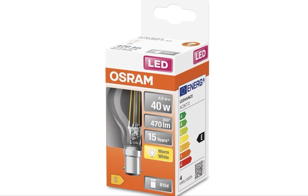 Set 6 becuri LED OSRAM Led Star Classic P40 pentru soclu B15D