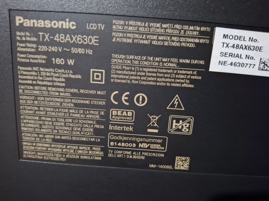 Panasonic TV Smart Телевизор 48"