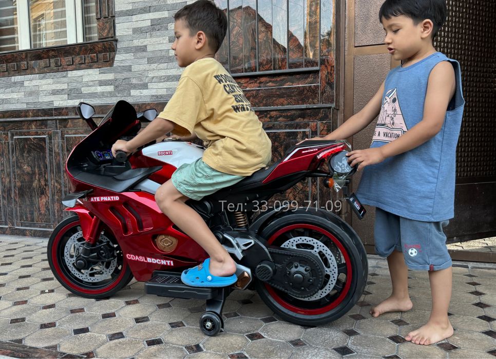 Детский мотоцикл Ducati V5 24V | 2–8 лет, LED, музыка, EVA колеса