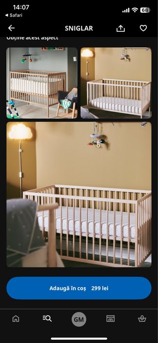 Patut bebelus Singlar cu saltea inclusa