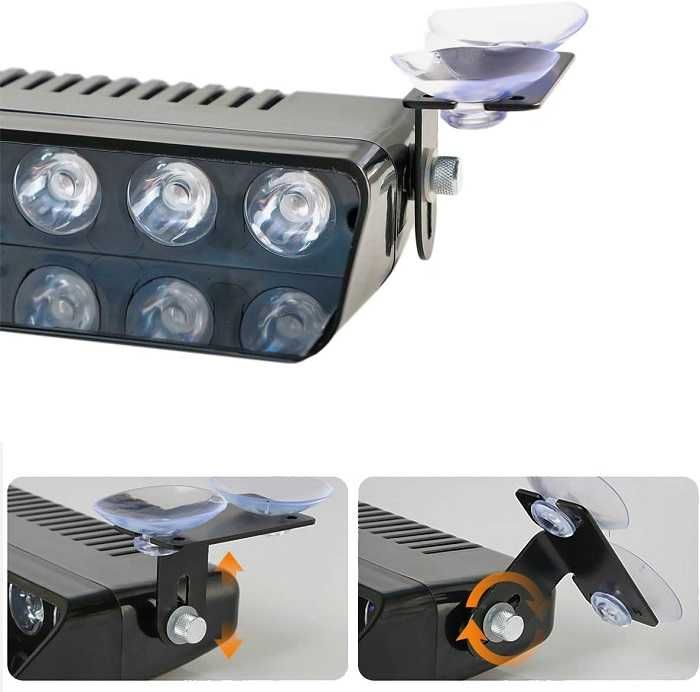 Сигнална лампа полицейска за стъкло 12 LED