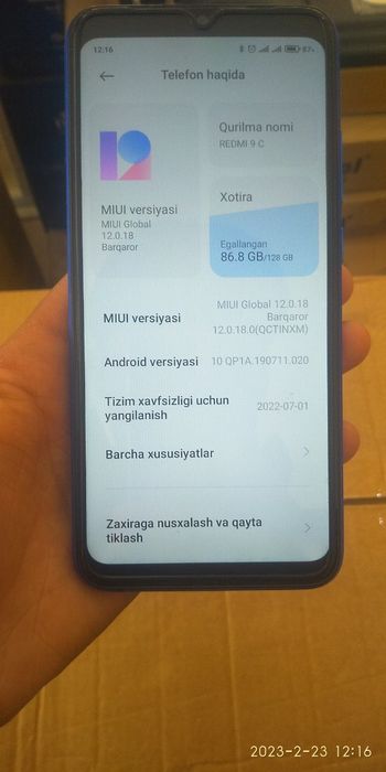 Redmi 9c 4 128 holati yaxshi Usta kurmagan