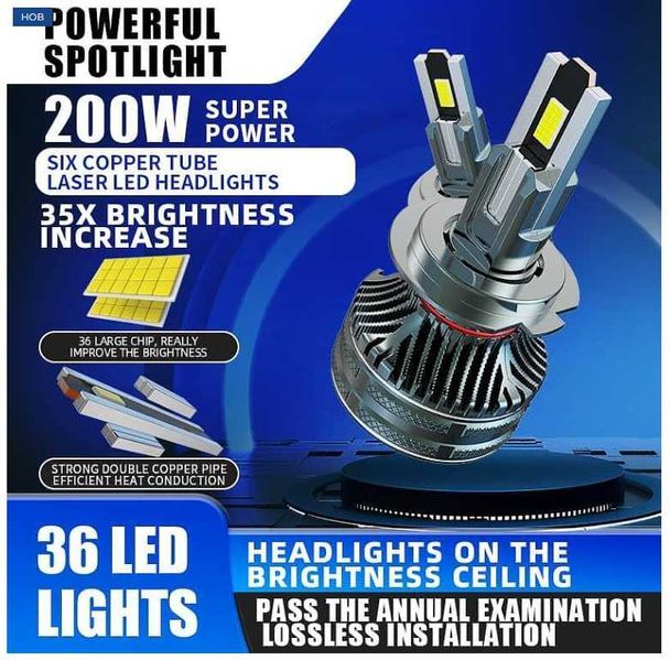 LED Крушки H7 100w 10000LM,12-24v canbus 1 ГОДИНА ГАРАНЦИЯ
