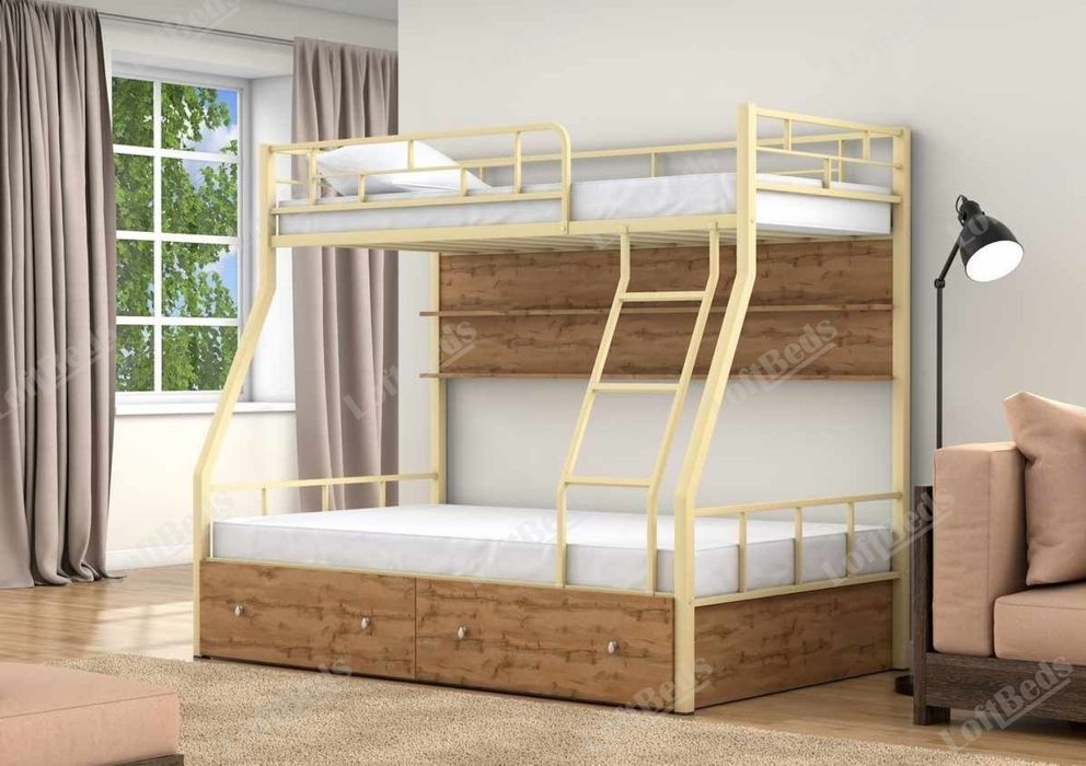 Двухъярусная кровать МУСКАТ, С Матрасом комплект