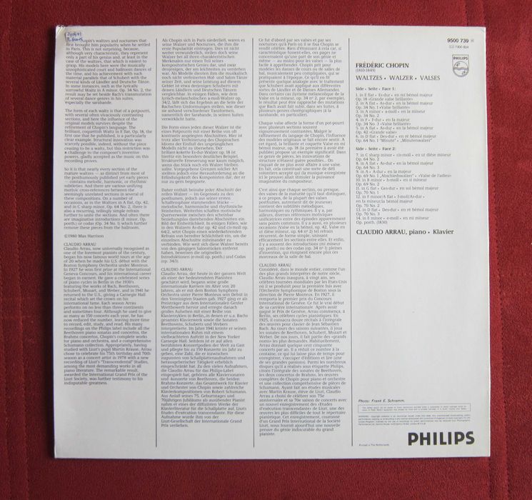 rar vinil Chopin, Claudio Arrau ‎-Waltzes Walzer Valses impecabil 1980