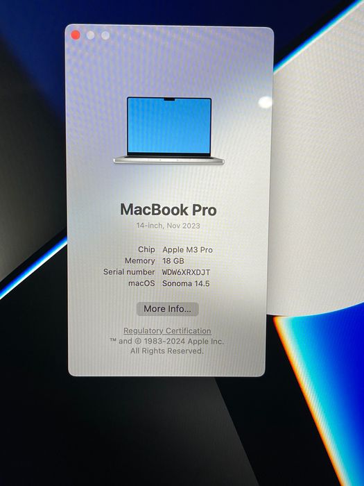 Apple MacBook Pro 14, 14 inch M3 Pro chip