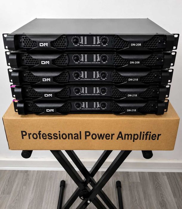 Profesional Amplificator Putere DN-208 (2 x 1200W 4 Ω, 2 x 800W 8 Ω) clasa D 1U - Nou