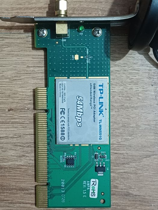 TP-Link TL-WN551G REV:1.5 54Mbps 802.11g/b extended Range Wireless G PCI Adapter