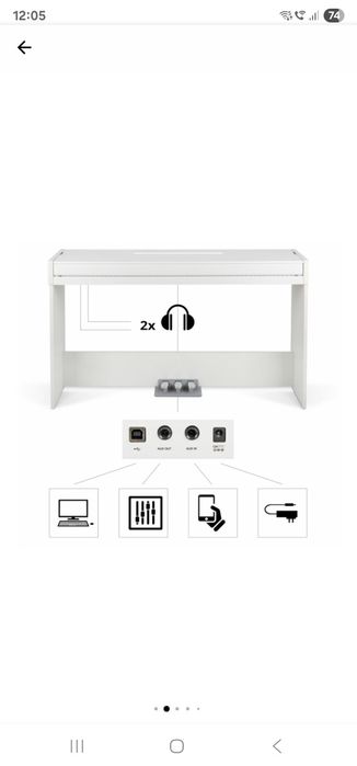 Pian digital FunKey DP-1088 WM alb  + Scaun