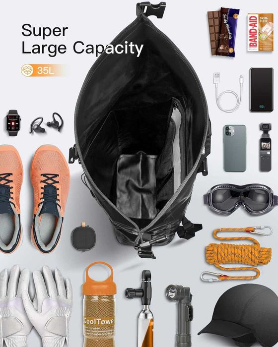 Rucsac Inateck cu RollTop, 30-35L, impermeabil