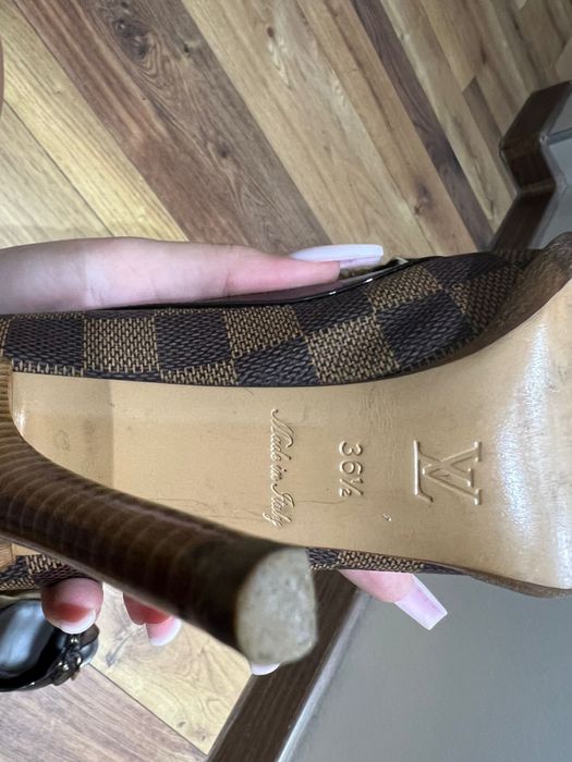 туфли Louis Vuitton Damier Ebene Peep Toe