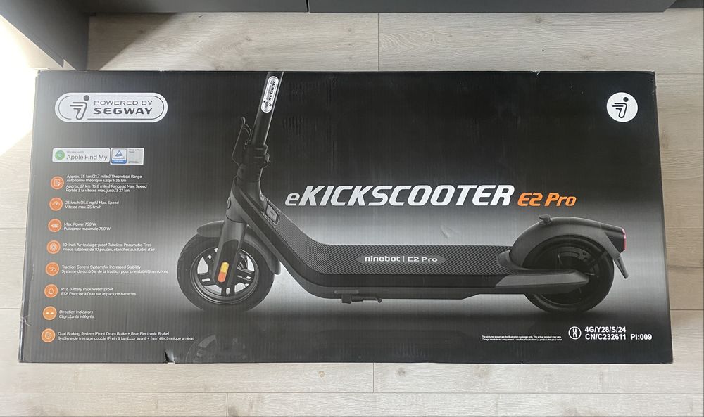 Електрически скутер - тротинетка SEGWAY KICKSCOOTER E2 E PRO ДО 25 КМ/Ч, ПРОБЕГ ДО 40 КМ