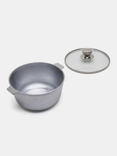 Казан qozon alyumin, shisha qopqoq bilan, 3 l