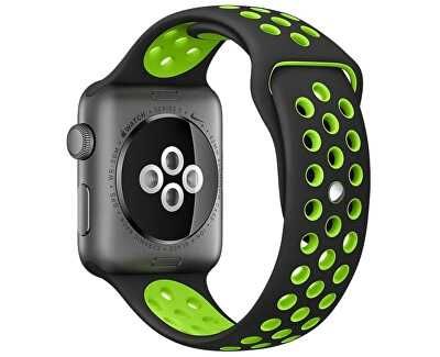 Curea Apple Watch 38 40 41 mm Silicon Negru +Verde