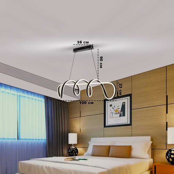 Lyustra LED,2 xil rangda,zal,kefe,ofis,oshxona,yotoqxona uchun qandil.