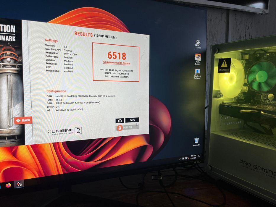 Unitate pc Gaming i5 1080p 16gb ram ssd hdd video Amd