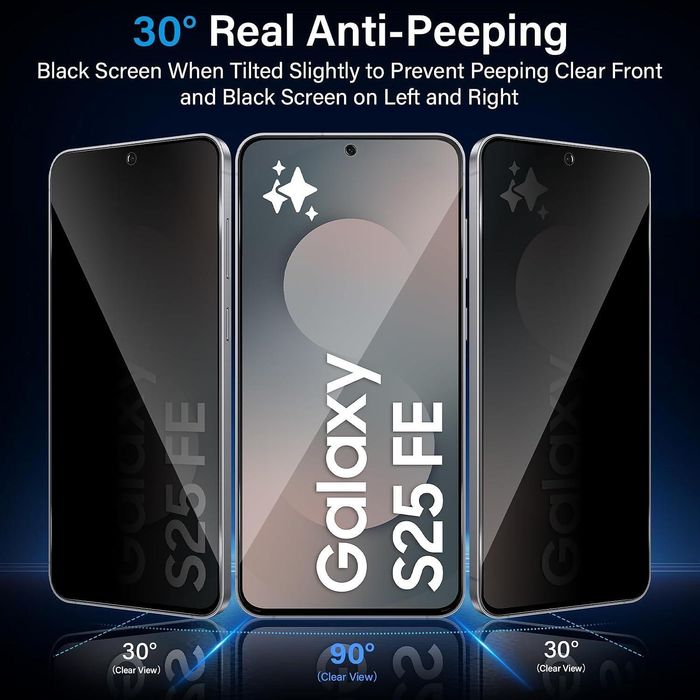 Privacy 5d стъклен протектор за samsung galaxy s25 fe - anti spy