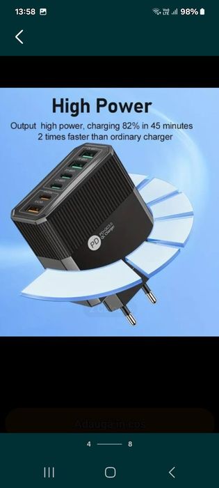 Încărcător 40w 6  porturi 3 a 3 c