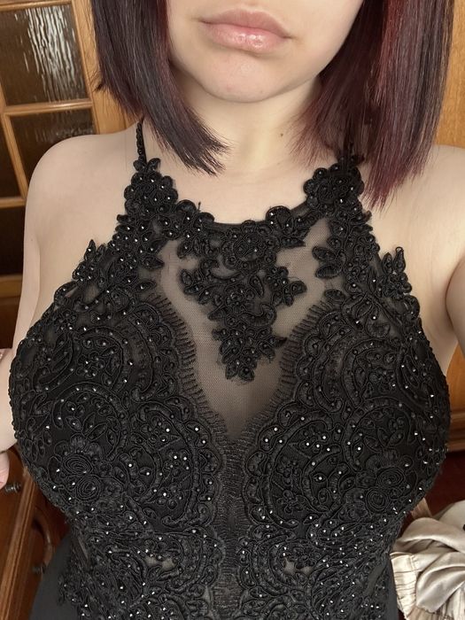 Rochie neagra lunga de ocazie