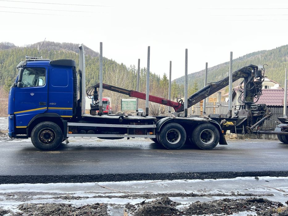 Volvo FH13 460 EEV transport forestier macara Loglift 96 lemn bustean