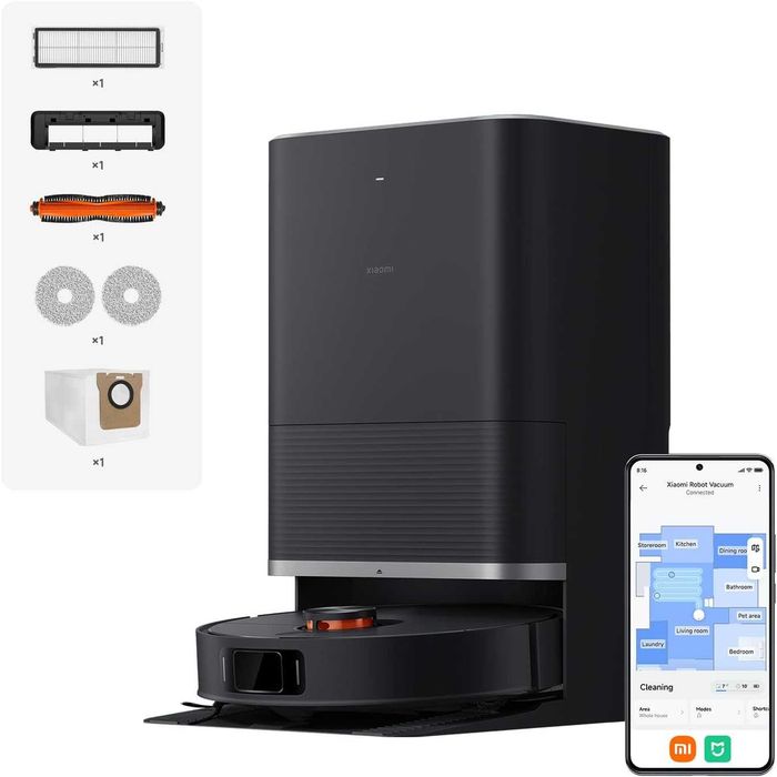 Нова Прахосмукачка Робот с Моп Xiaomi X20 Max, BHR9220EU, 2 години Гаранция, Гласово управление, Самоизпразваща Станция, LDS Навигация, Осветление