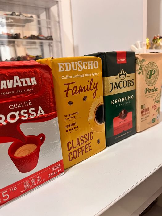 4x Cafea măcinată Lavazza, Tchibo, Jacobs, Perla