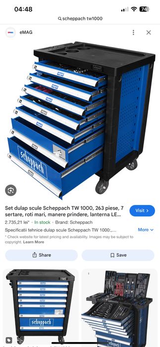 Cărucior cu scule /banc Scheppach TW1000 – Stoc limitat – 1.600 lei