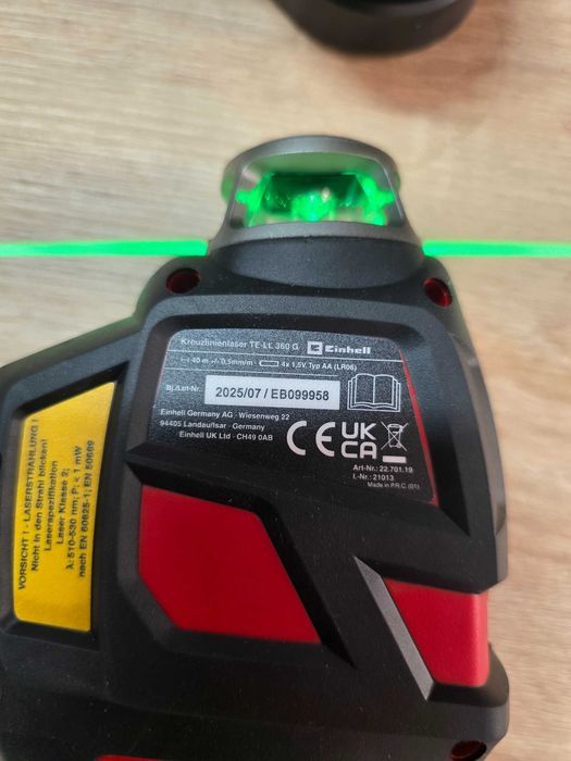 Nivela cu laser in cruce Einhell TE-LL 360 G, max. 40 m, autonivelare, precizie 0.5 mm/m