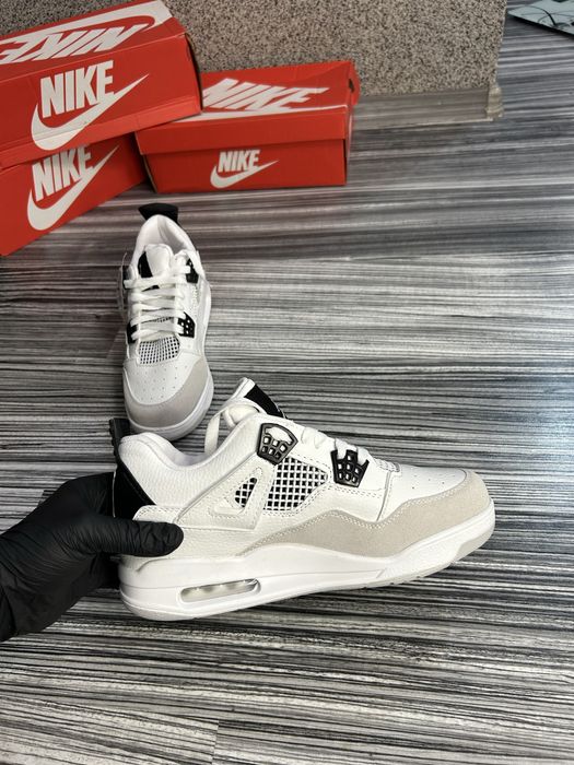 Adidasi Jordan 4 Retro Black Military - model premium