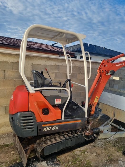 Багер Kubota KX36-3 и ремарке с пътеки