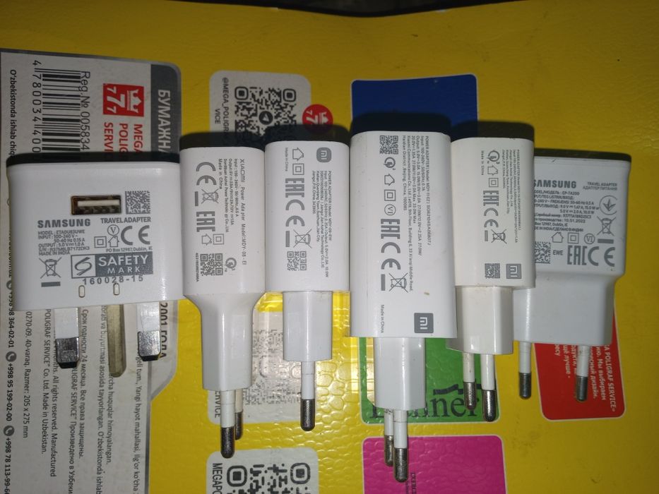 6 ta original zaryadkala Xiaomi va samsung